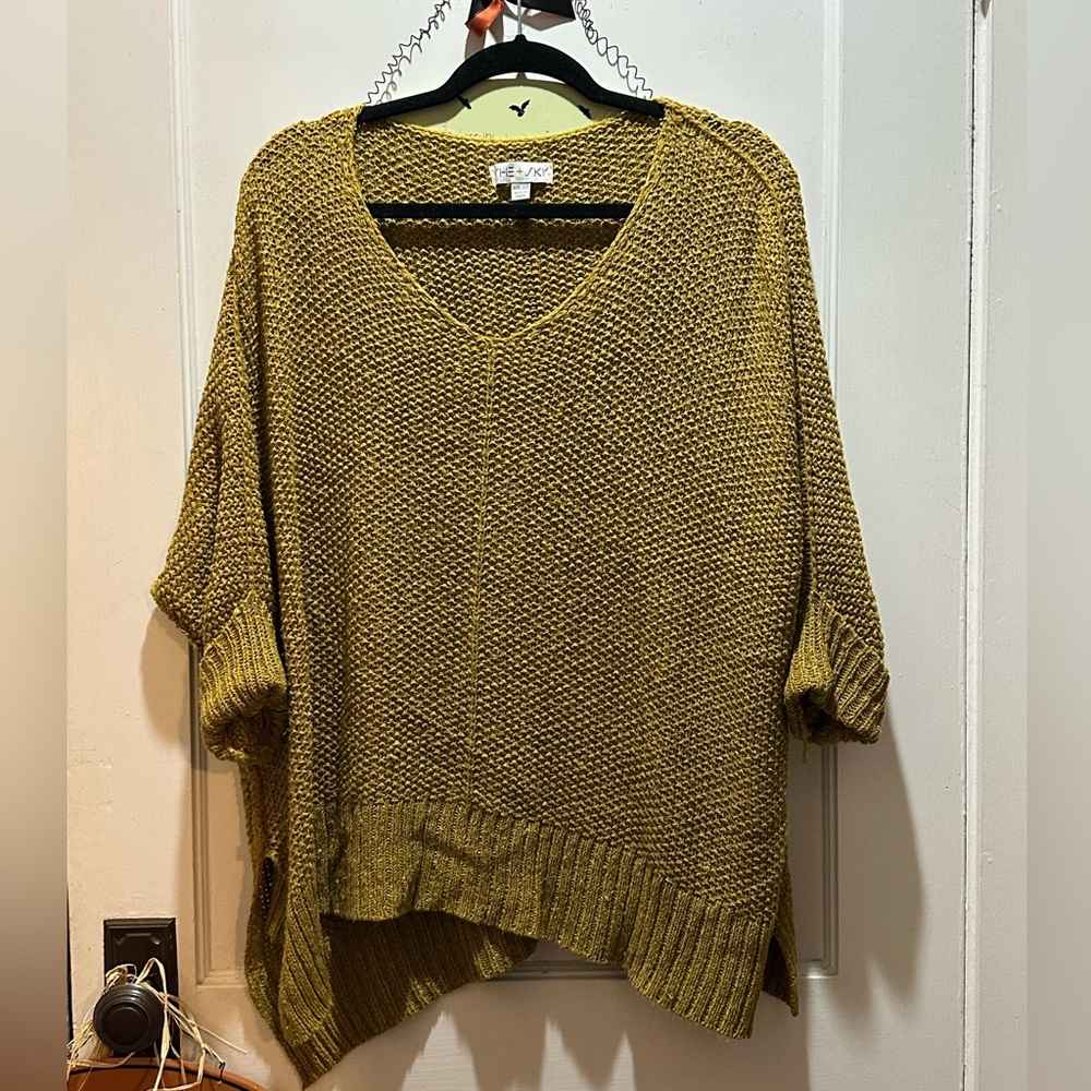 The + Sky Mustard Green Knit Top